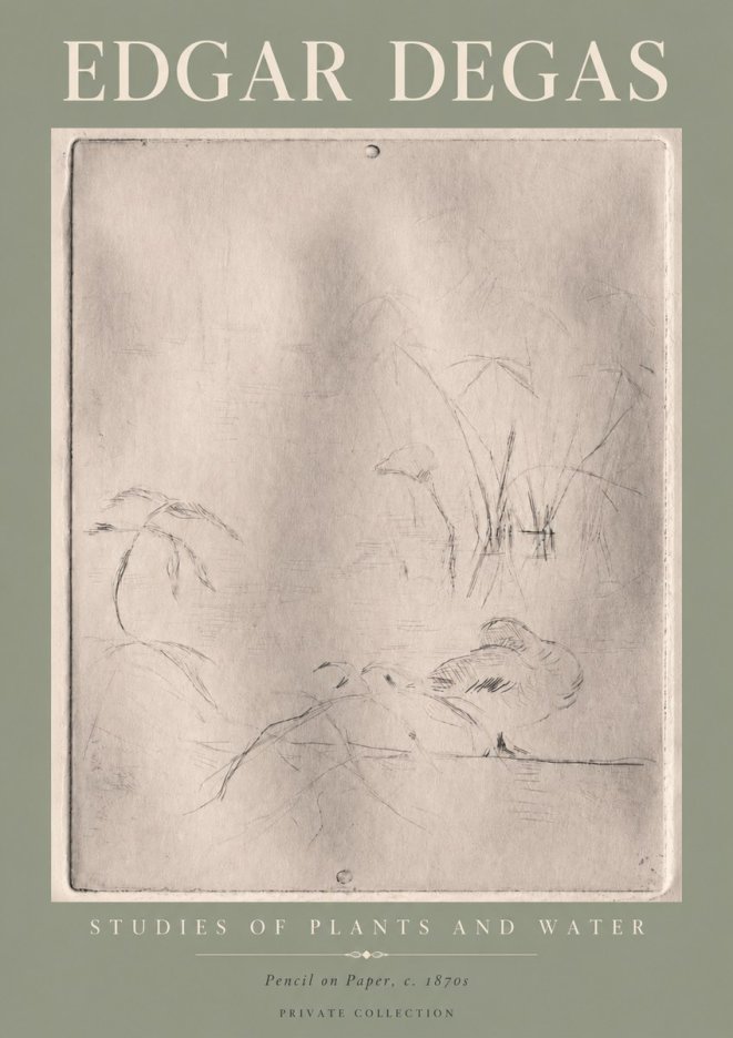 Edgar Degas Studies of Plants and Water No4 - Poszter