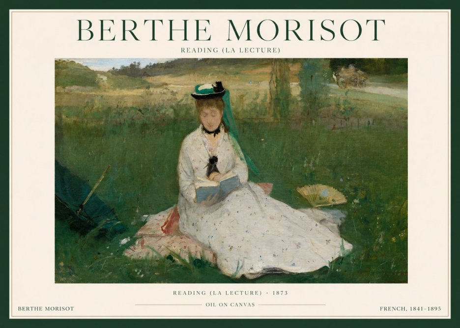 Berthe Morisot Reading (La Lecture) No1 - Poszter