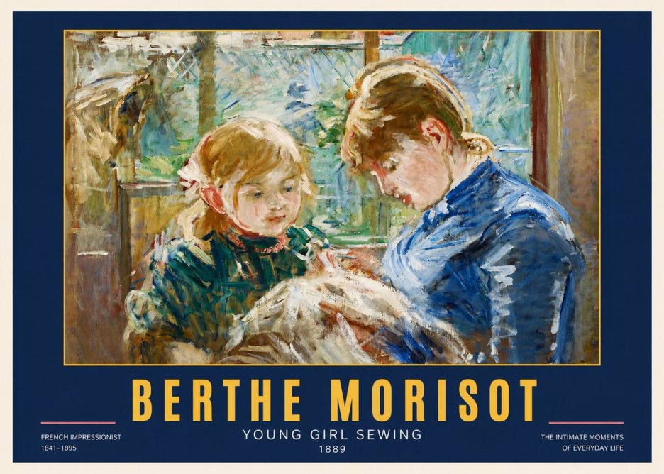 Berthe Morisot Young Girl Sewing No2 - Poszter