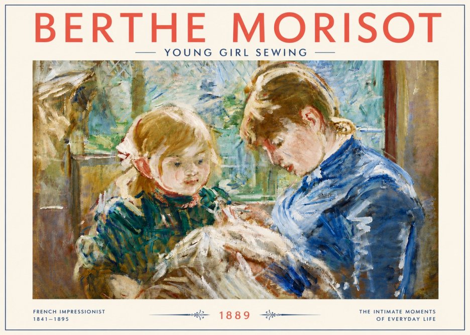 Berthe Morisot Young Girl Sewing No6 - Poszter