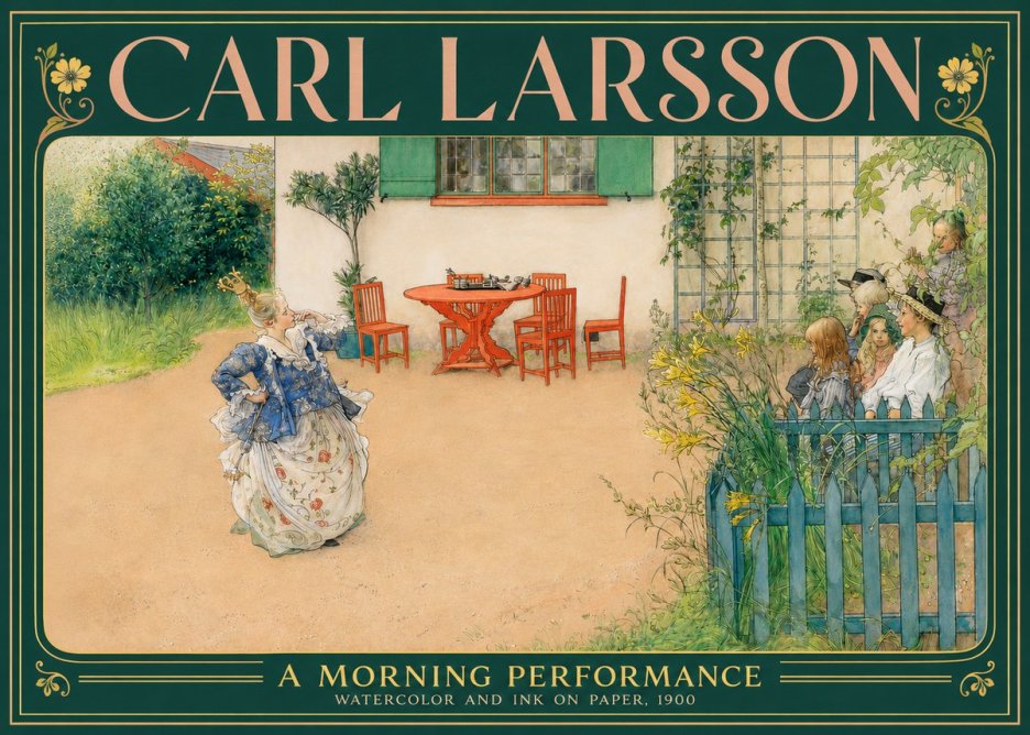 Carl Larsson A Morning Performance No3 - Poszter