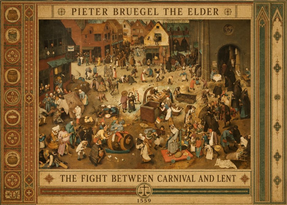 Pieter Bruegel The Fight Between Carnival and Lent III No6 - Poszter