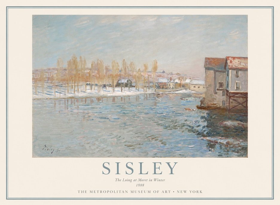 Sisley The Loing at Moret in Winter No1 - Poszter