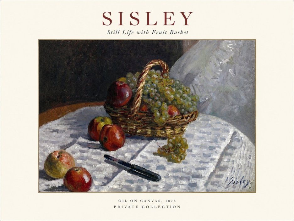 Sisley Still Life with Fruit Basket No1 - Poszter