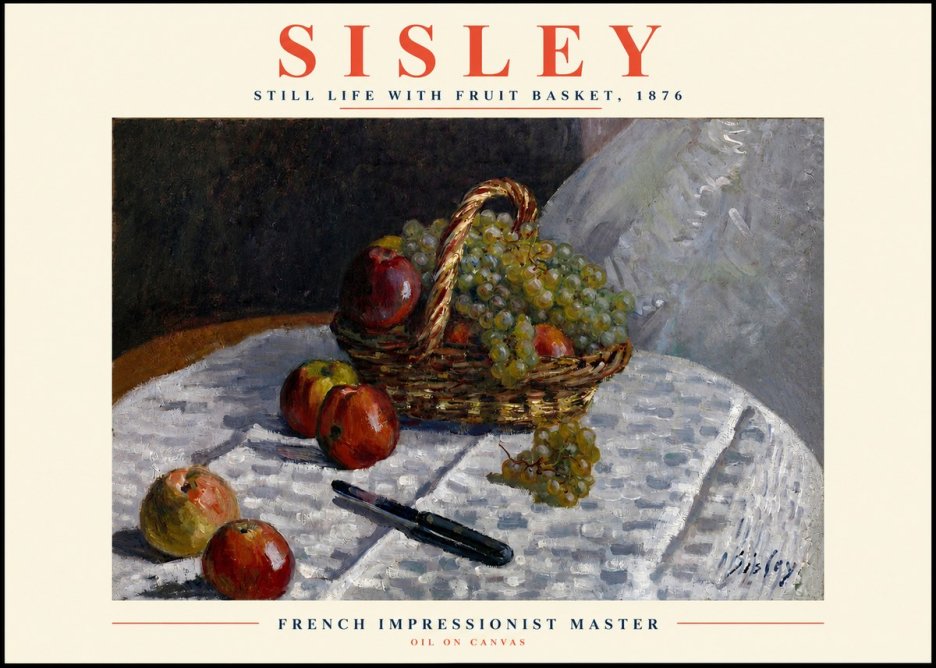Sisley Still Life with Fruit Basket No2 - Poszter