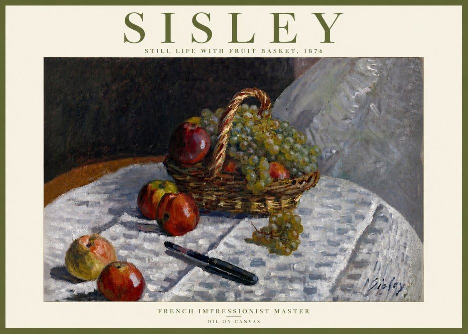 Sisley Still Life with Fruit Basket No4 - Poszter