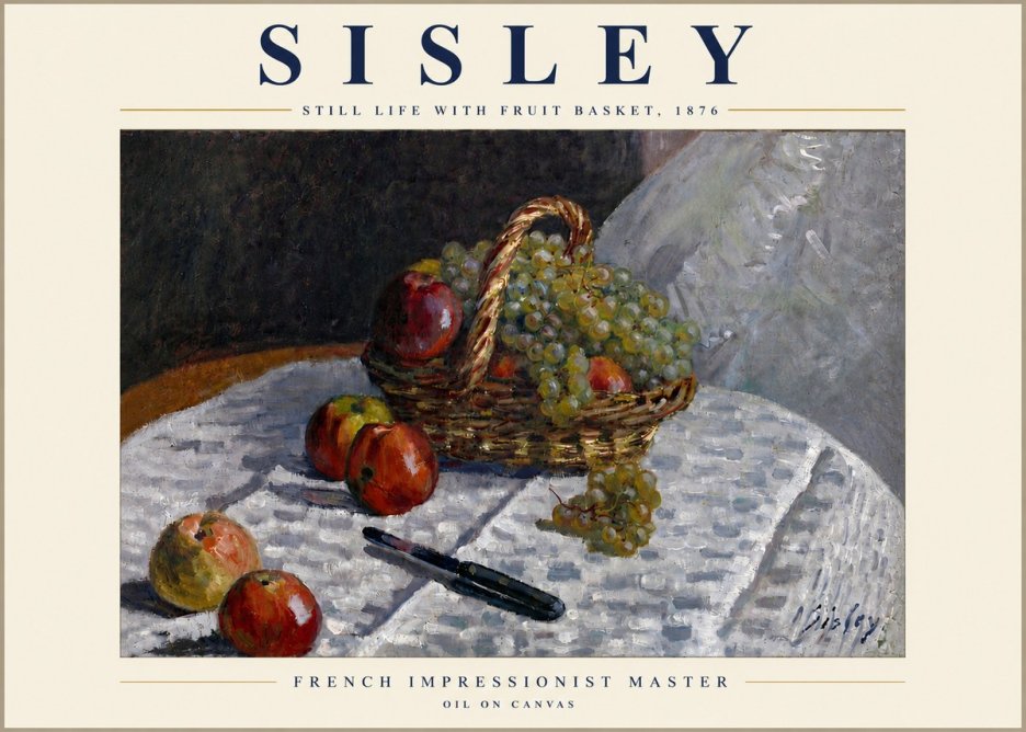Sisley Still Life with Fruit Basket No5 - Poszter