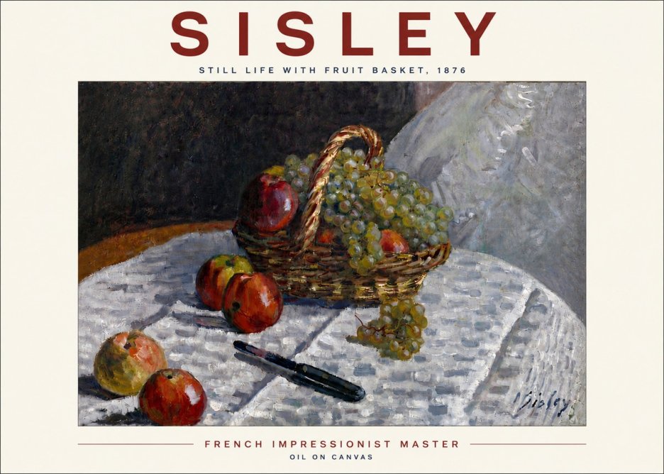 Sisley Still Life with Fruit Basket No6 - Poszter