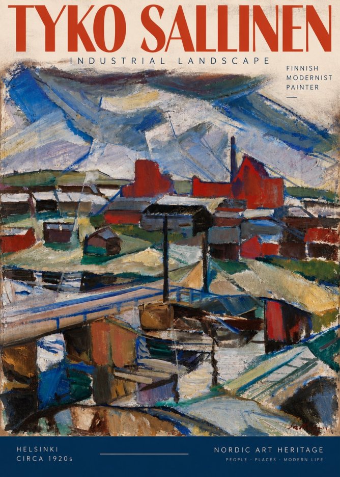 Tyko Sallinen Industrial Landscape No5 - Poszter