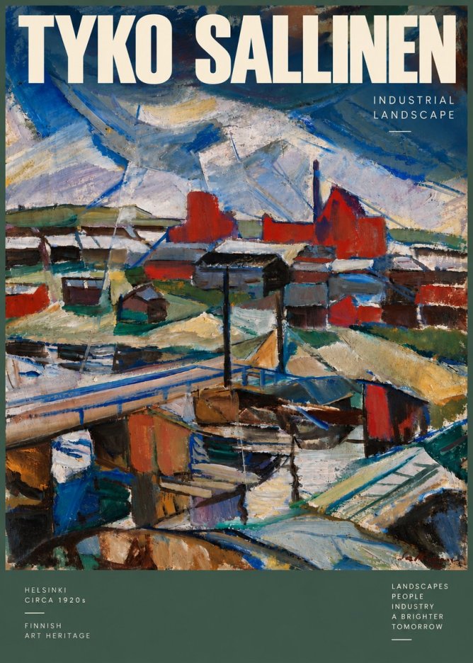 Tyko Sallinen Industrial Landscape No6 - Poszter