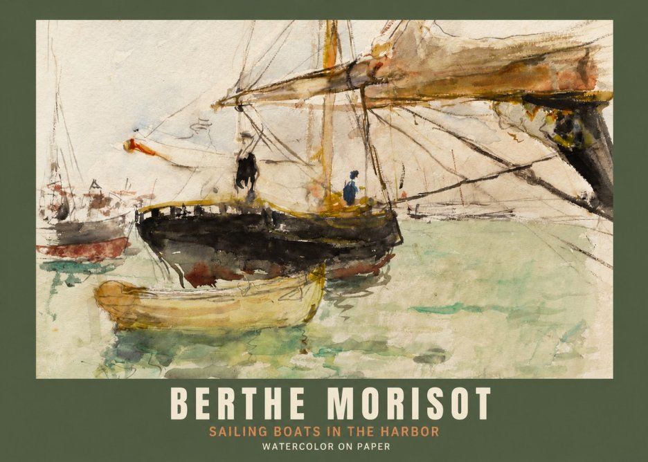 Berthe Morisot Sailing Boats in the Harbor No2 - Poszter