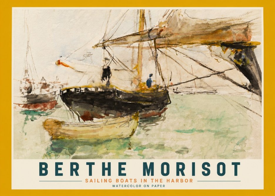 Berthe Morisot Sailing Boats in the Harbor No6 - Poszter