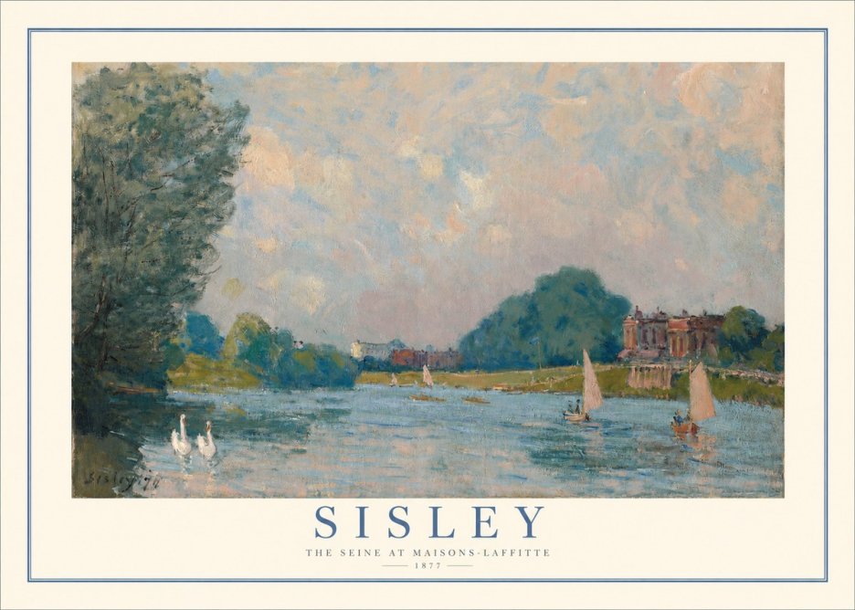 Sisley The River – Afternoon, 1877 No2 - Poszter