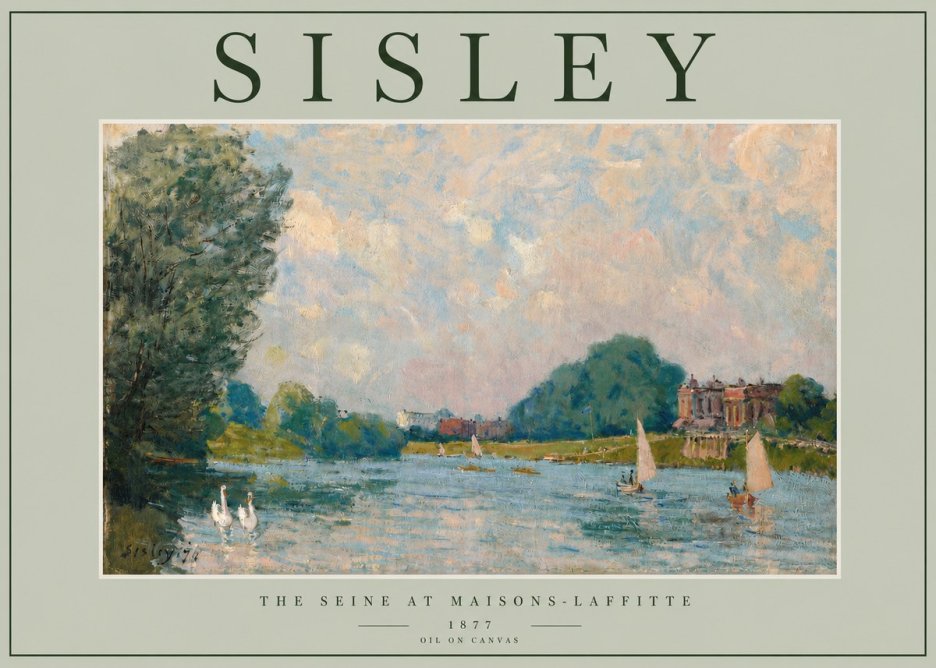 Sisley The River – Afternoon, 1877 No4 - Poszter