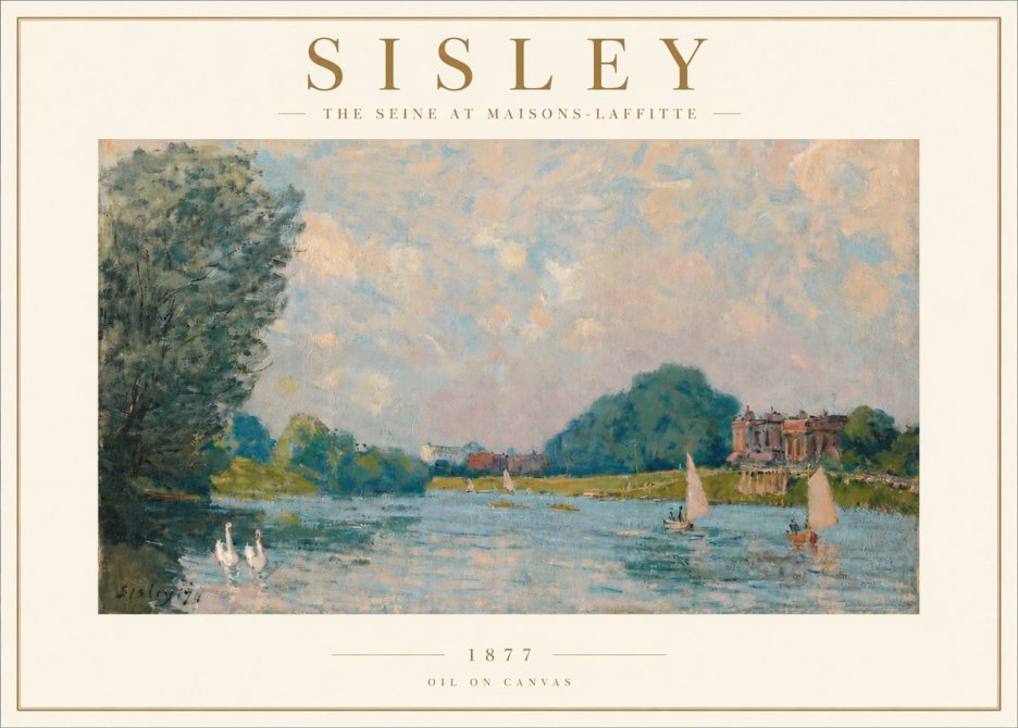 Sisley The River – Afternoon, 1877 No5 - Poszter