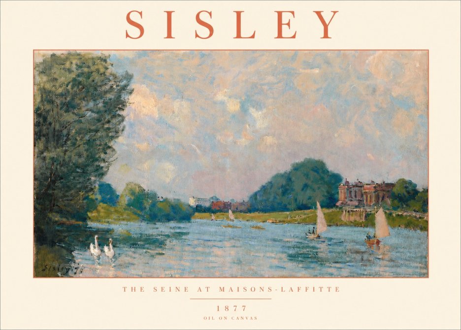 Sisley The River – Afternoon, 1877 No6 - Poszter