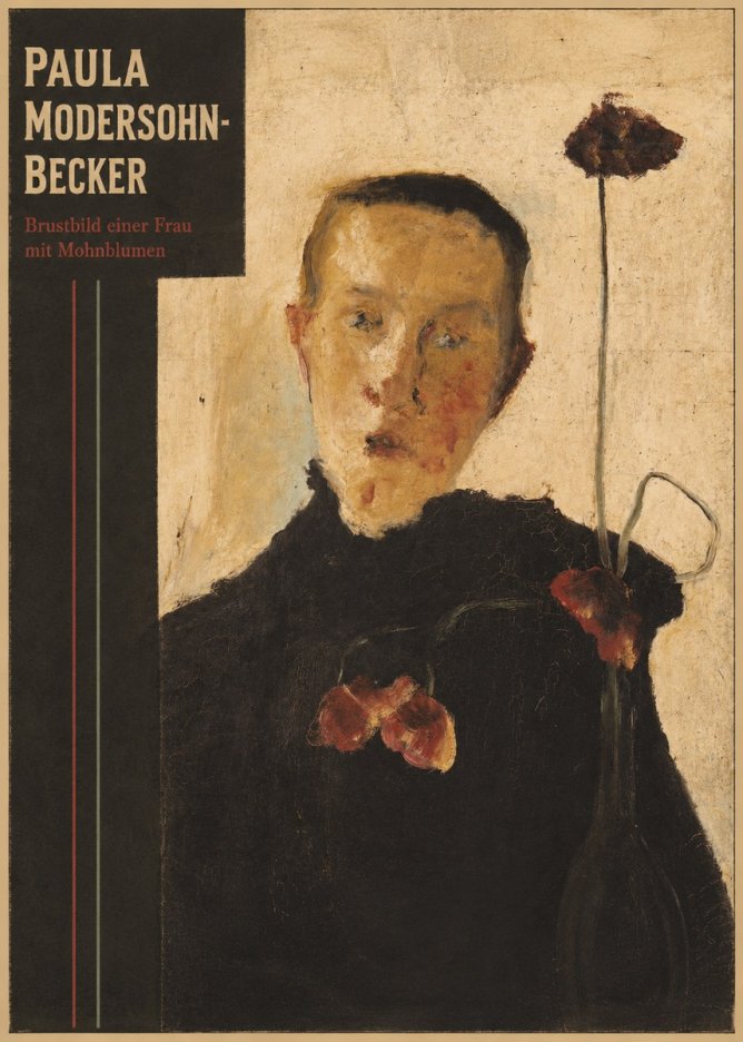 Paula Modersohn-Becker Brustbild Einer Frau Mit Mohnblumen No4 - Poszter