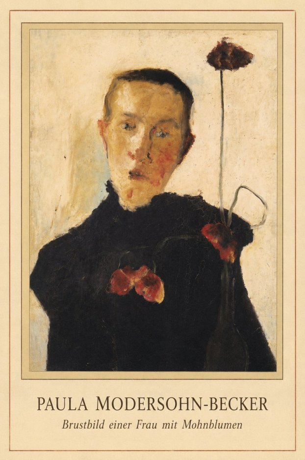 Paula Modersohn-Becker Brustbild Einer Frau Mit Mohnblumen No6 - Poszter