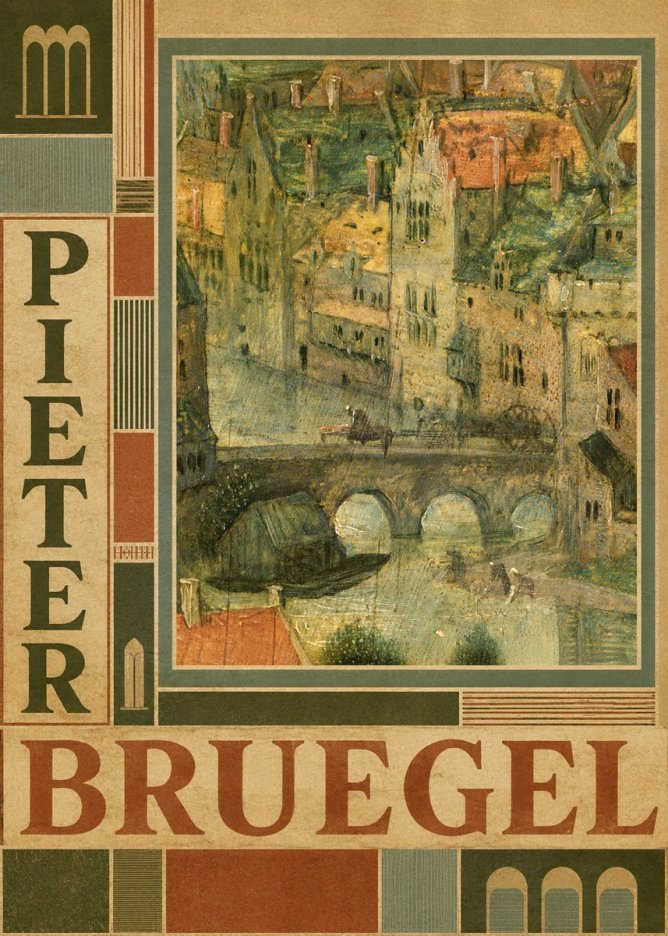 Pieter Bruegel Cityscape with Bridge No3 - Poszter