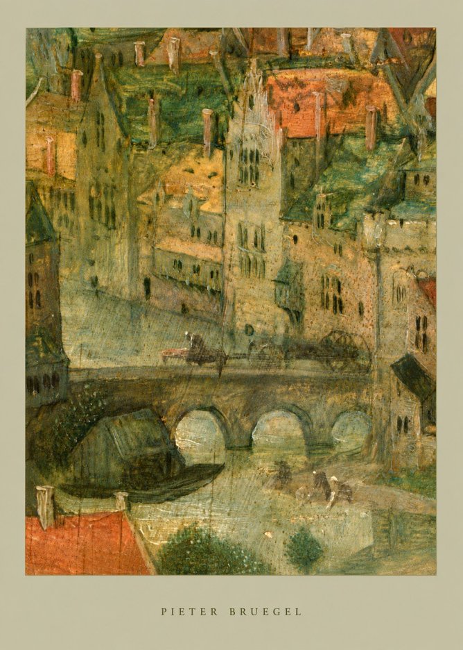 Pieter Bruegel Cityscape with Bridge No6 - Poszter