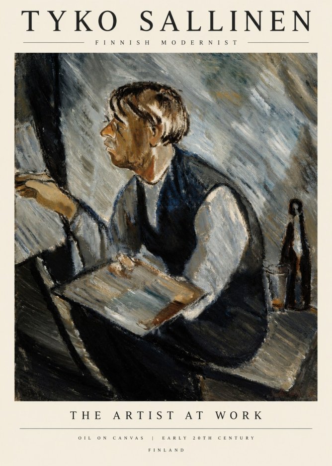 Tyko Sallinen The Artist at Work No1 - Poszter