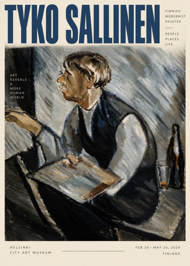 Tyko Sallinen The Artist at Work No5 - Poszter