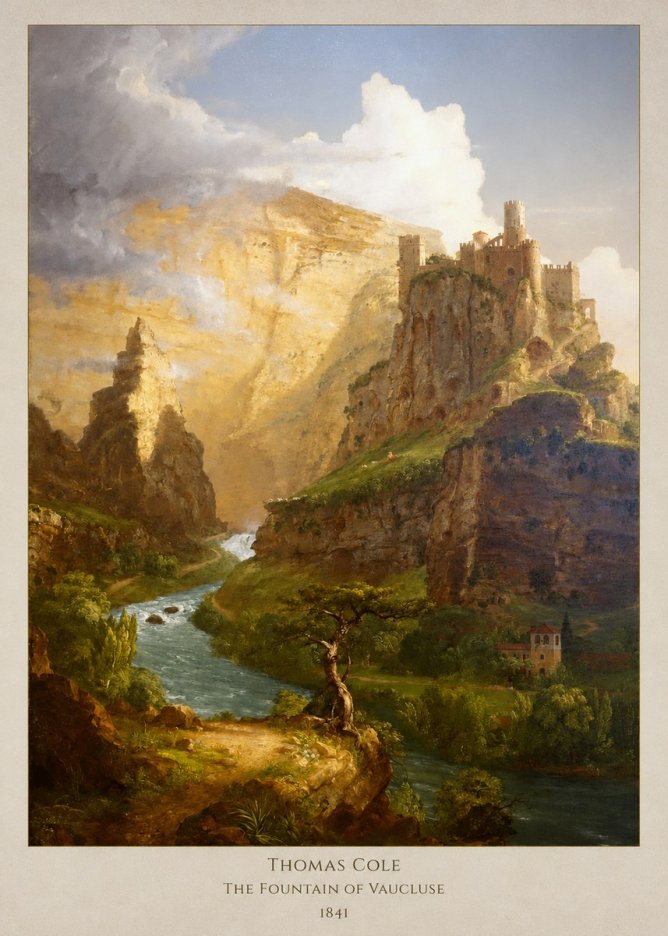Thomas Cole The Fountain of Vaucluse I No6 - Poszter