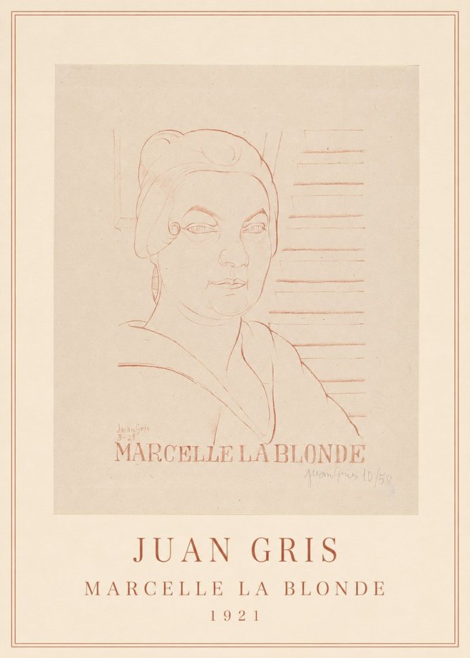 Juan Gris Marcelle La Blonde No1 - Poszter