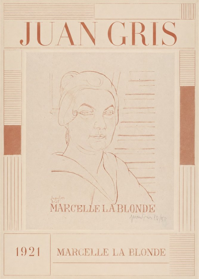 Juan Gris Marcelle La Blonde No5 - Poszter