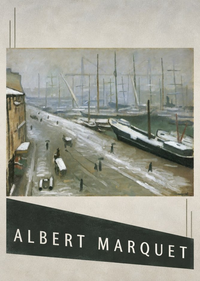 Albert Marquet Le Havre, Le Bassin Sous La Neige No3 - Poszter