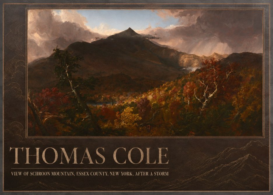 Thomas Cole View of Schroon Mountain, Essex County, New York, After a Storm No2 - Poszter