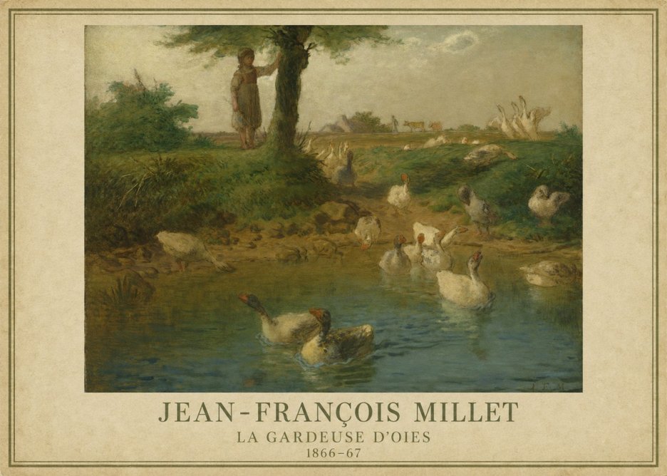 Jean-François Millet La Gardeuse D'oies No1 - Poszter