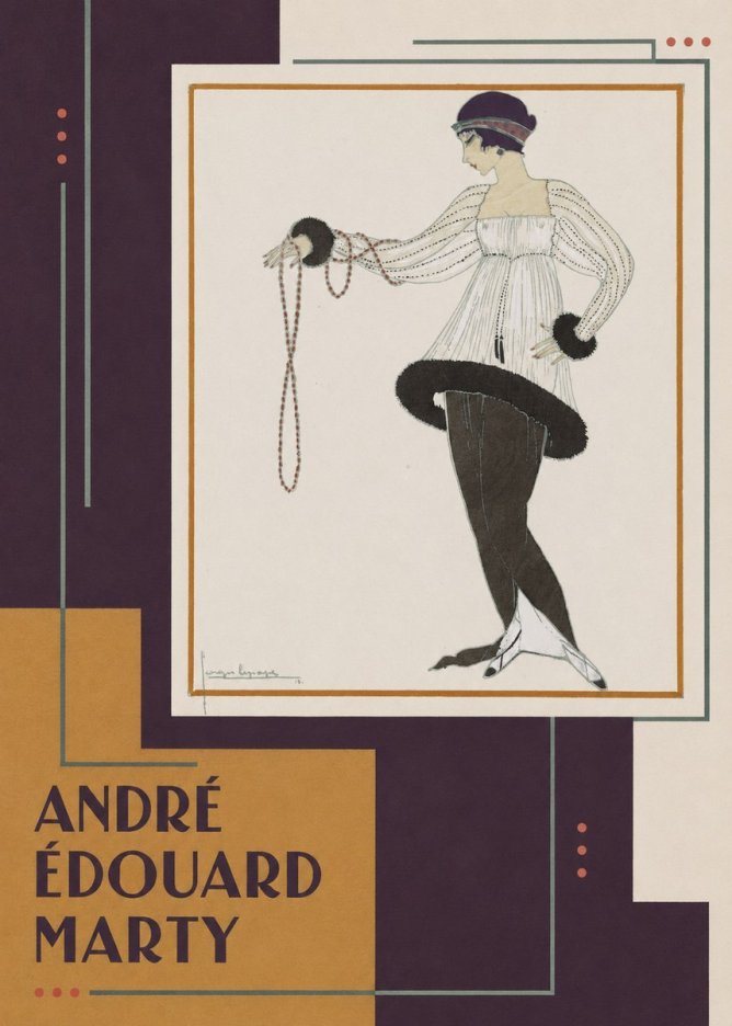 André Édouard Marty Elegant Woman with Pearl Necklace No5 - Poszter