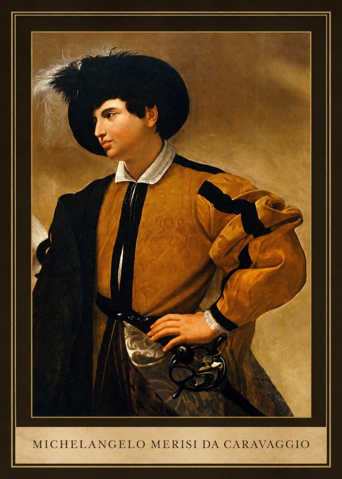 Michelangelo Merisi da Caravaggio Portrait of a Young Man No1 - Poszter