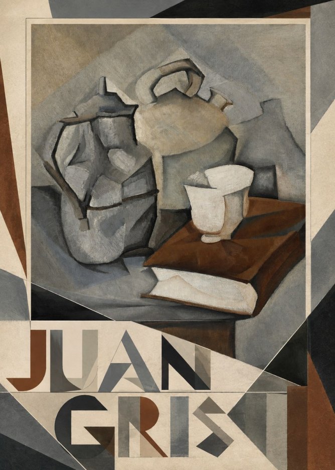 Juan Gris Still Life with Book and Vessels No4 - Poszter