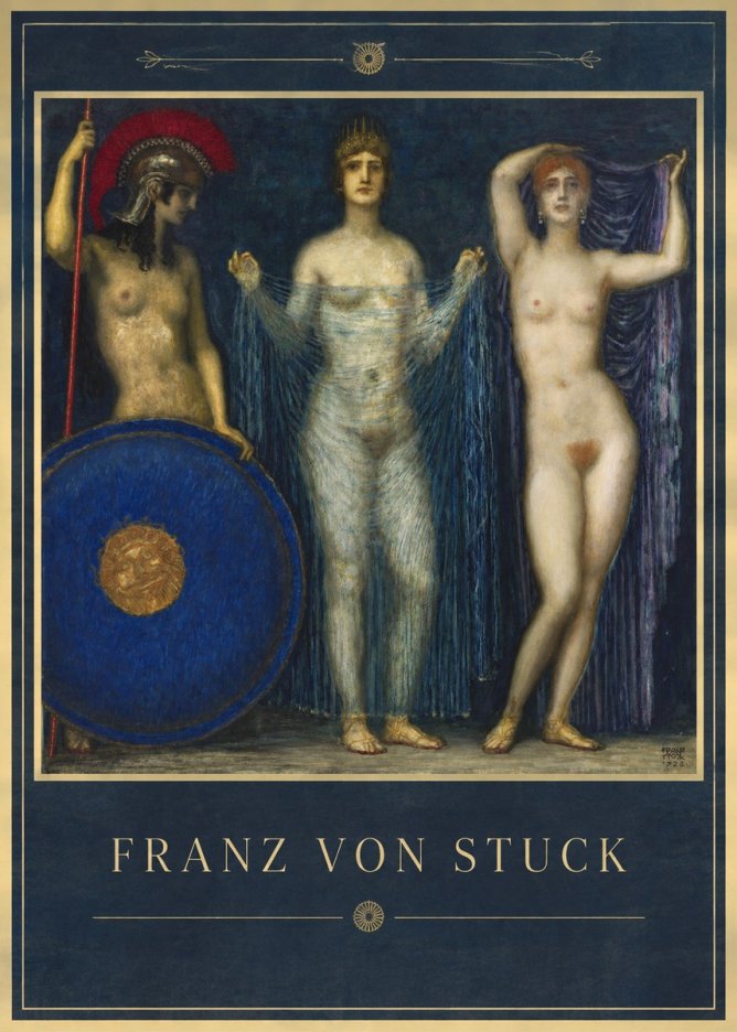 Franz von Stuck The Three Nudes No1 - Poszter