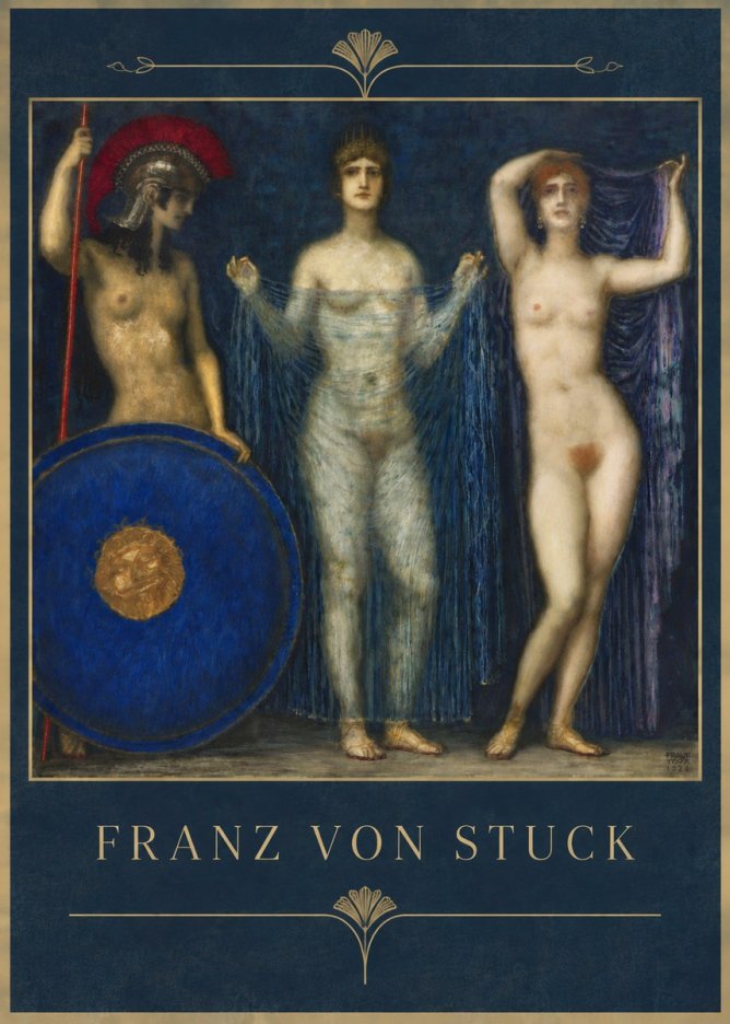 Franz von Stuck The Three Nudes No5 - Poszter