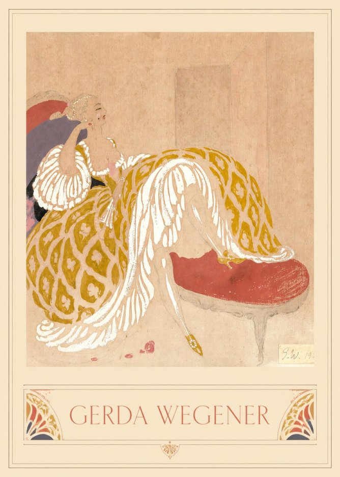 Gerda Wegener Woman in Yellow Dress No4 - Poszter