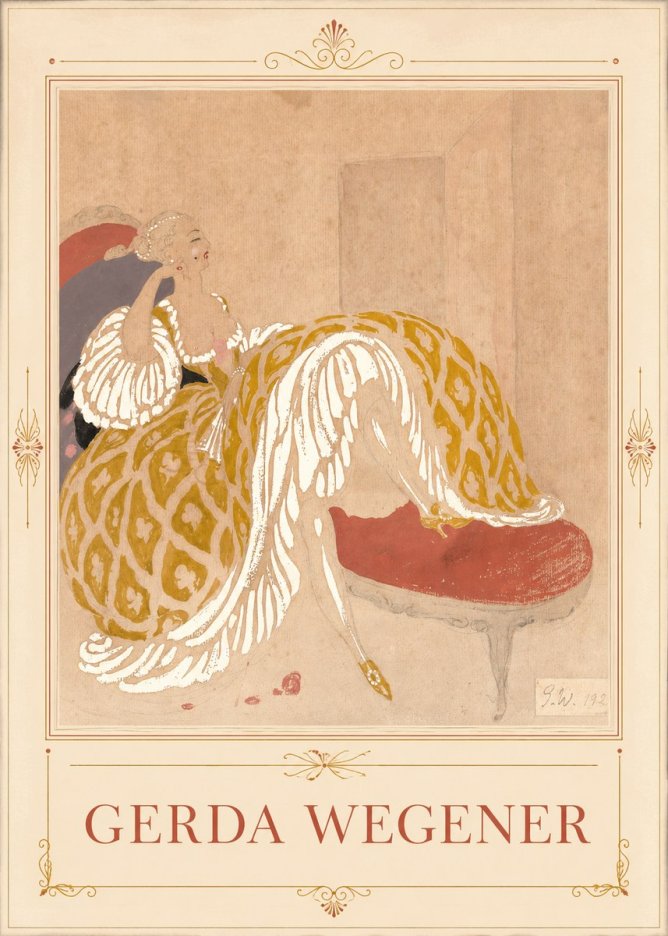 Gerda Wegener Woman in Yellow Dress No5 - Poszter