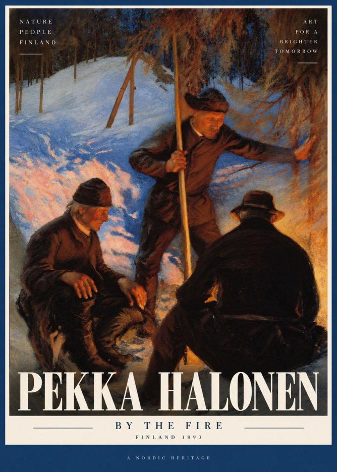 Pekka Halonen By the Fire No5 - Poszter