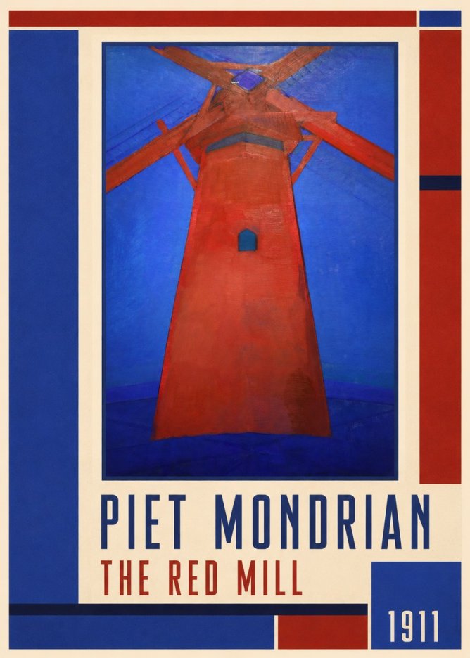 Piet Mondrian The Red Mill No1 - Poszter