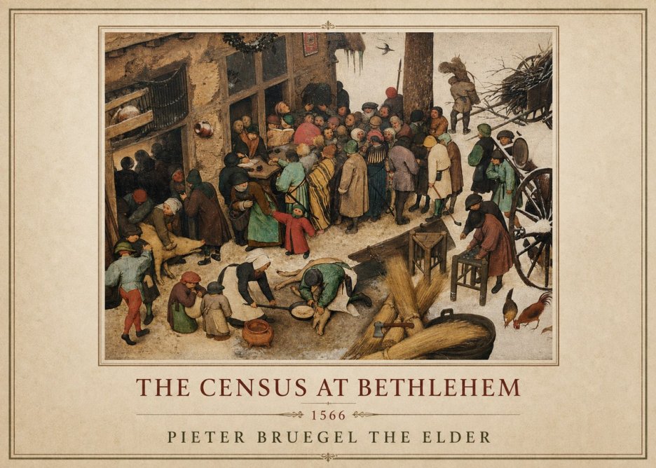 Pieter Bruegel The Census at Bethlehem III No1 - Poszter