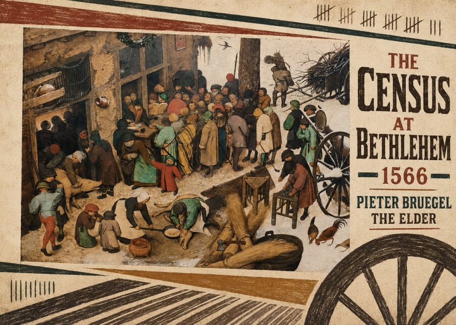 Pieter Bruegel The Census at Bethlehem III No6 - Poszter