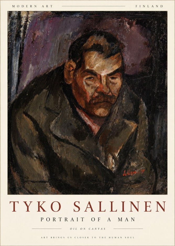 Tyko Sallinen Portrait of a Man V No1 - Poszter