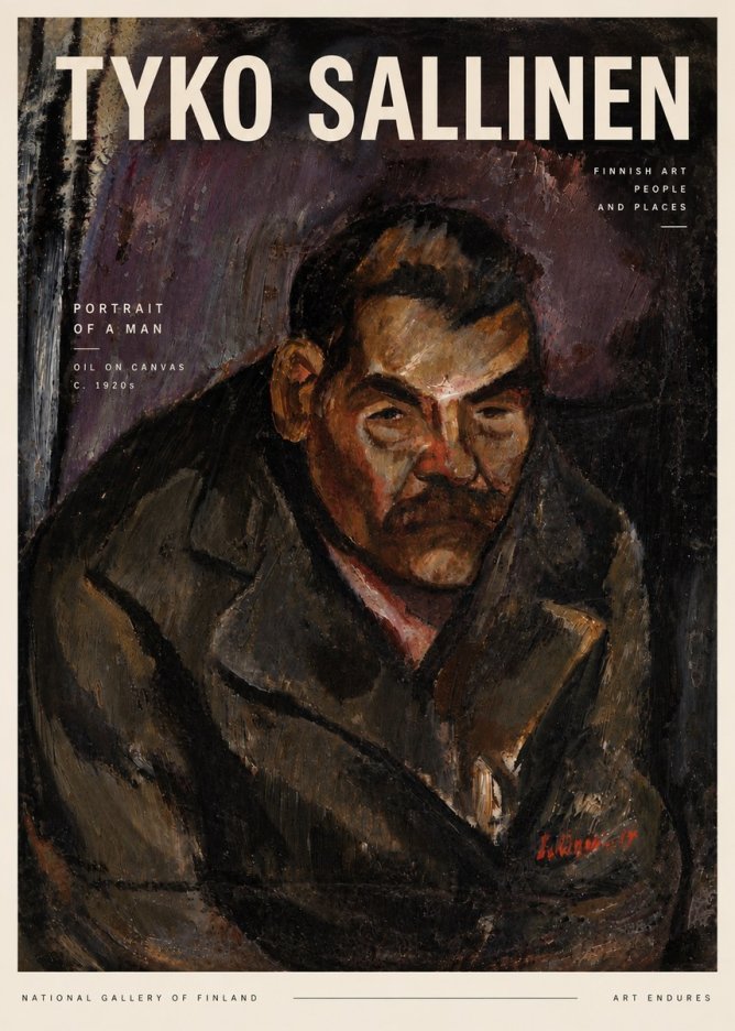 Tyko Sallinen Portrait of a Man V No5 - Poszter