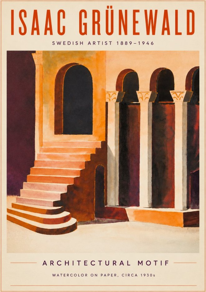 Isaac Grünewald Architectural Motif III No3 - Poszter