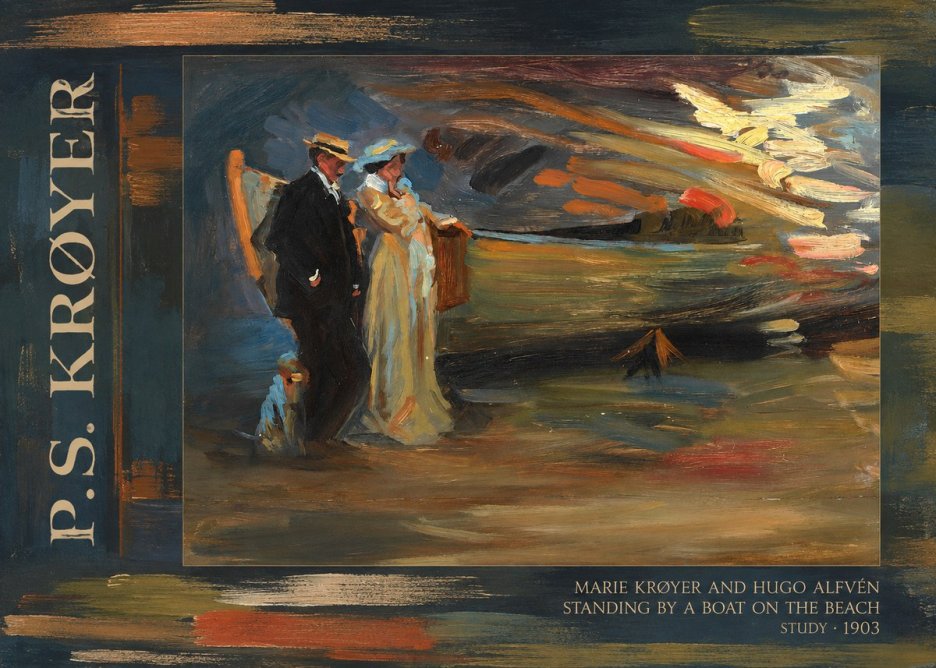 P.S. Krøyer Marie Krøyer and Hugo Alfvén Standing by a Boat on the Beach - Study · 1903 No2 - Poszter