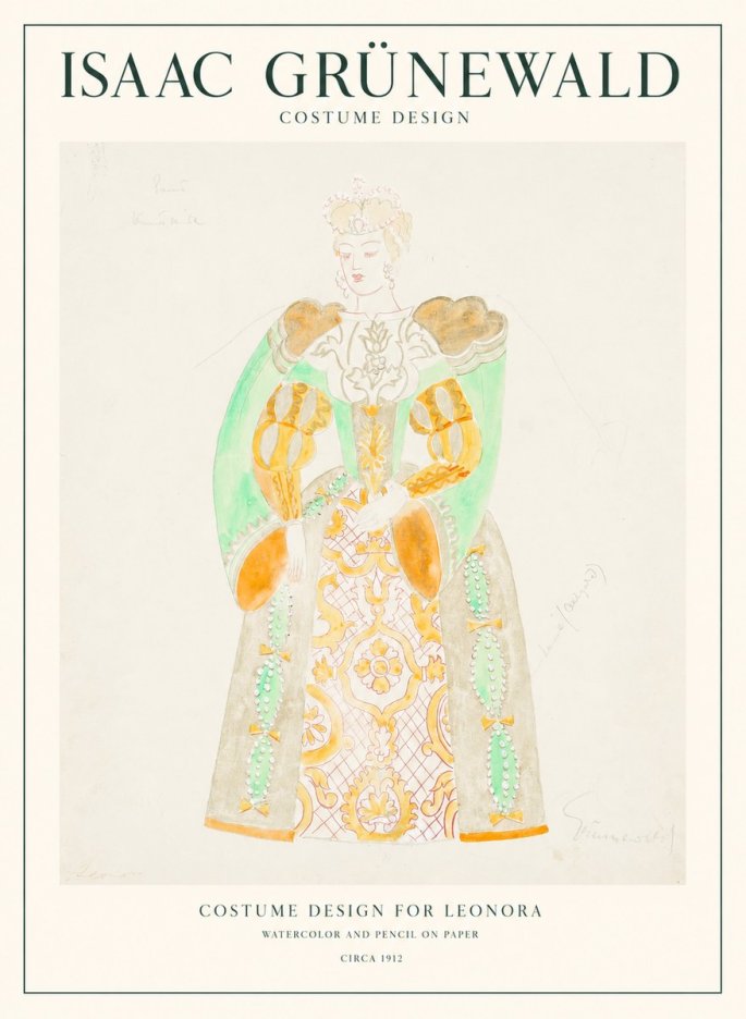 Isaac Grünewald Costume Design for Leonora No1 - Poszter