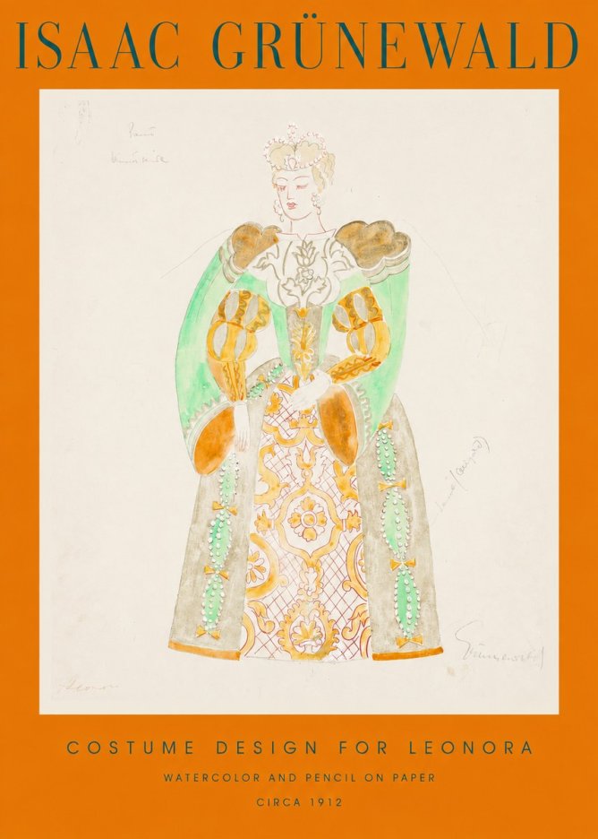 Isaac Grünewald Costume Design for Leonora No2 - Poszter