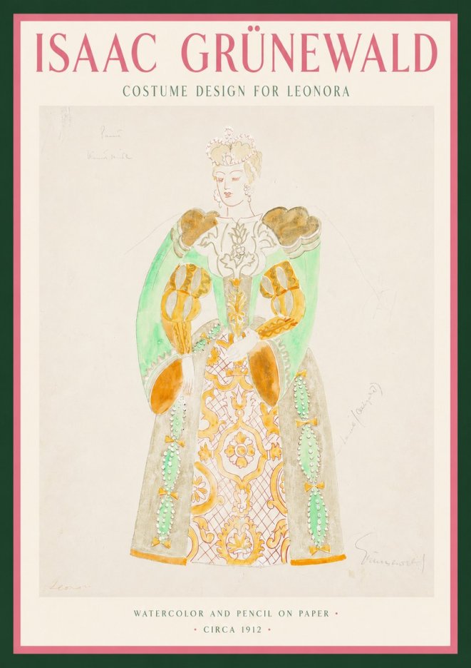 Isaac Grünewald Costume Design for Leonora No3 - Poszter